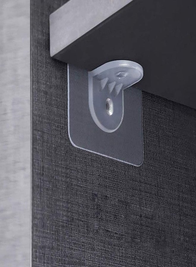 FAYBY مشابك تثبيت أرفف الخزائن البلاستيكية من فايبي | حوامل أرفف ذاتية اللصق لأرفف الكتب | مشابك تثبيت أرفف جدارية بدون حفر (10 قطع - شفافة) - Image 4